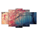 5 Piece Wall Art Canvas Landscape Poster Cherry Blossom Tree Colorful Oil Painting Landscape Modern Home Living Room