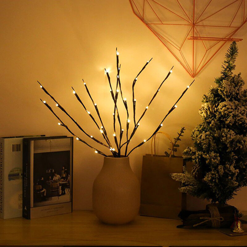 1pc Led Tree Branch Light Decorative Fairy Light Willow Twig Lighted Branch Vase Filler For Wedding Party Bedroom Home