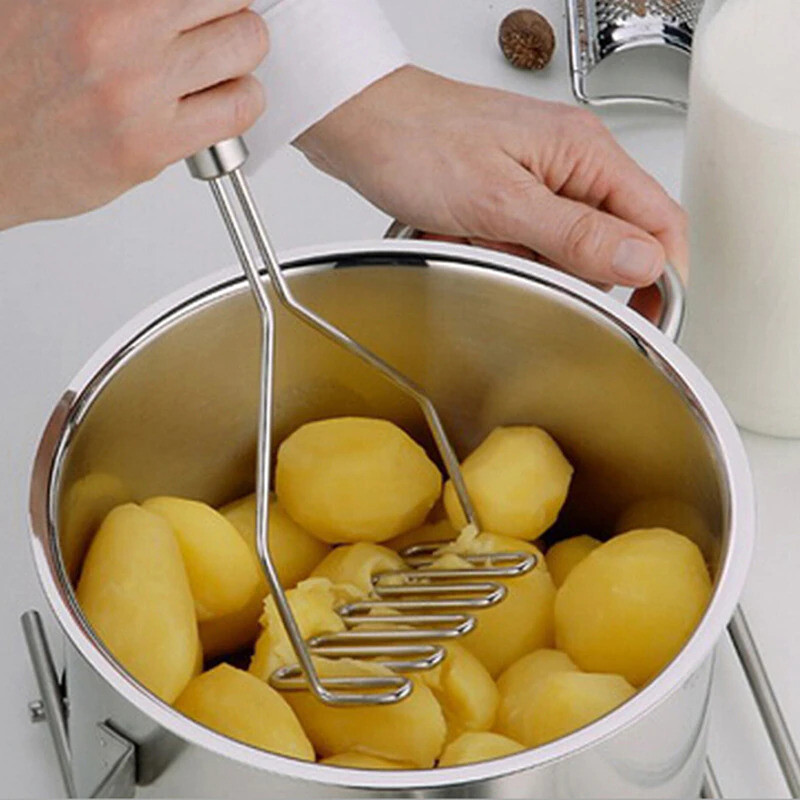 1pcs stainless steel kitchen gadget potato masher press cooking tool mashed potatoes wavy pressure Ricer Kitchen  stuff