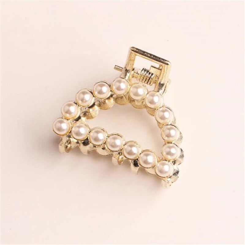 Fashion Hair Accessories Imitation Pearl Hair Claws Rhinestone Hairclips Geometric Hairpin Crab Women Wedding  Headwear