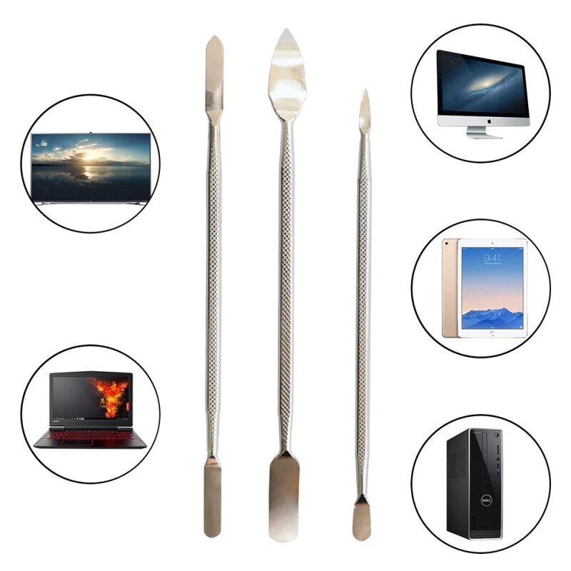 3pcs Repair Tools Metal Spudger Electronics Opening Pry Tool Disassemble Kit for Mobile Phone/Tablets/Laptop/Game Machin
