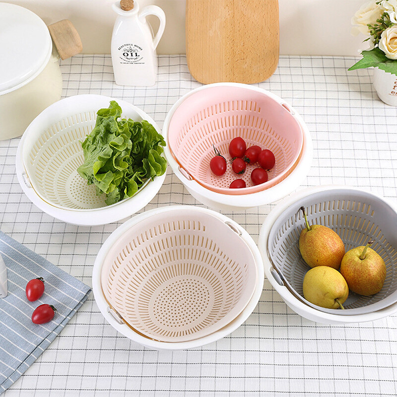 Kitchen Accessories Washing Colander Double Drain Basket Bowl Vegetable Fruit Double Drain Storage Tool Kitchen Gadget