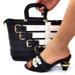 New Arrival Italian design Shoes with Matching Bags Set Decorated with Rhinestone  Women Shoes and Bags for Party Wedding.