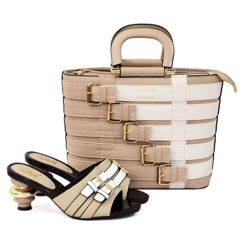 New Arrival Italian design Shoes with Matching Bags Set Decorated with Rhinestone  Women Shoes and Bags for Party Wedding.