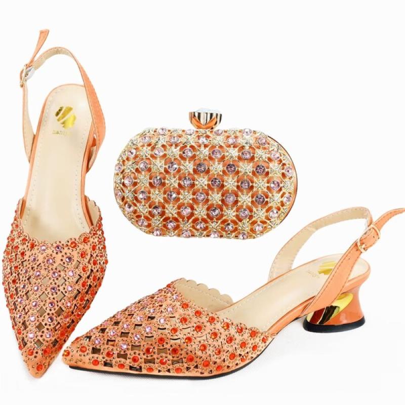 doershow High Quality African Style Ladies Shoes And Bags Set Latest purple Italian Shoes And Bag Set For Party HAE1-7.