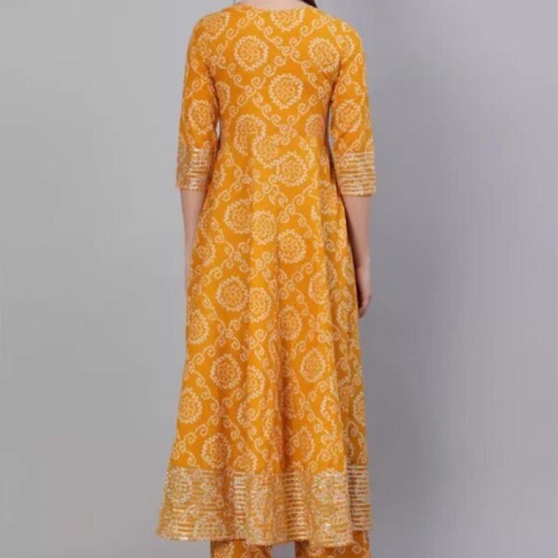 Indian Women's Traditional Clothing Set With Printed 3-piece Pure Cotton Set.