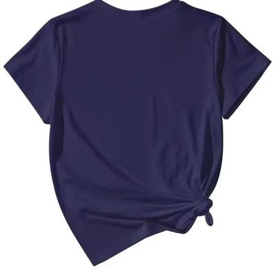 Plus Size Women's Round Neck Summer Outfits Multi - texture Heart Print Short Sleeved T-shirt.