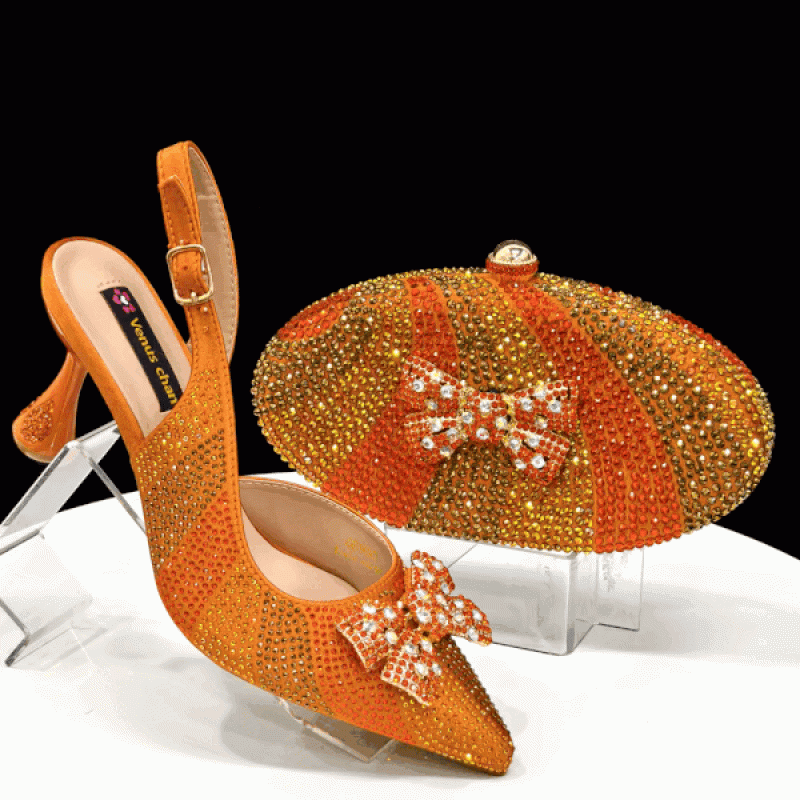 Venus Chan Italian Design Women's Shoes & Rhinestone Butterfly Bag – Perfect for Weddings & Bridal Accessories