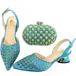 doershow High Quality African Style Ladies Shoes And Bags Set Latest purple Italian Shoes And Bag Set For Party HAE1-7.
