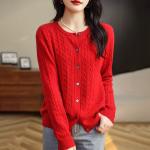 Women Cardigans Spring Autumn Winter Long Sleeve Knitted Sweaters O-neck Thick Warm Fashin Korean Cardigan Slim Fit Tops 2026.