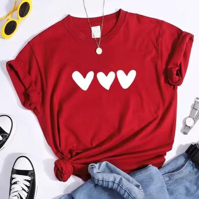 Plus Size Black Heart Tshirt All-Match Summer Comfortabletee Shirt Street Softtee Tops Short Sleeve Essential Women Men Tshirts.