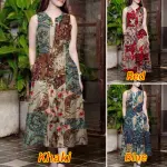 ZANZEA Casual Sleeveless Women's Midi Dress  Summer Vintage Printing Cotton Sundress V-neck Slit Hem A-line Vestidos Mujer