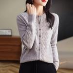 Women Cardigans Spring Autumn Winter Long Sleeve Knitted Sweaters O-neck Thick Warm Fashin Korean Cardigan Slim Fit Tops 2026.