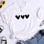 Plus Size Black Heart Tshirt All-Match Summer Comfortabletee Shirt Street Softtee Tops Short Sleeve Essential Women Men Tshirts.